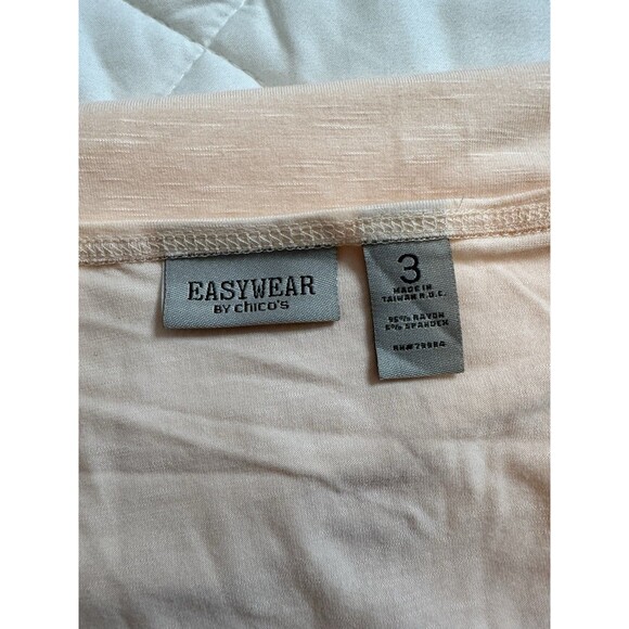 Easywear By Chicos Basic Tank Top Womens 3 Peach Slinky Knit Stretch Scoop Neck - Picture 6 of 9